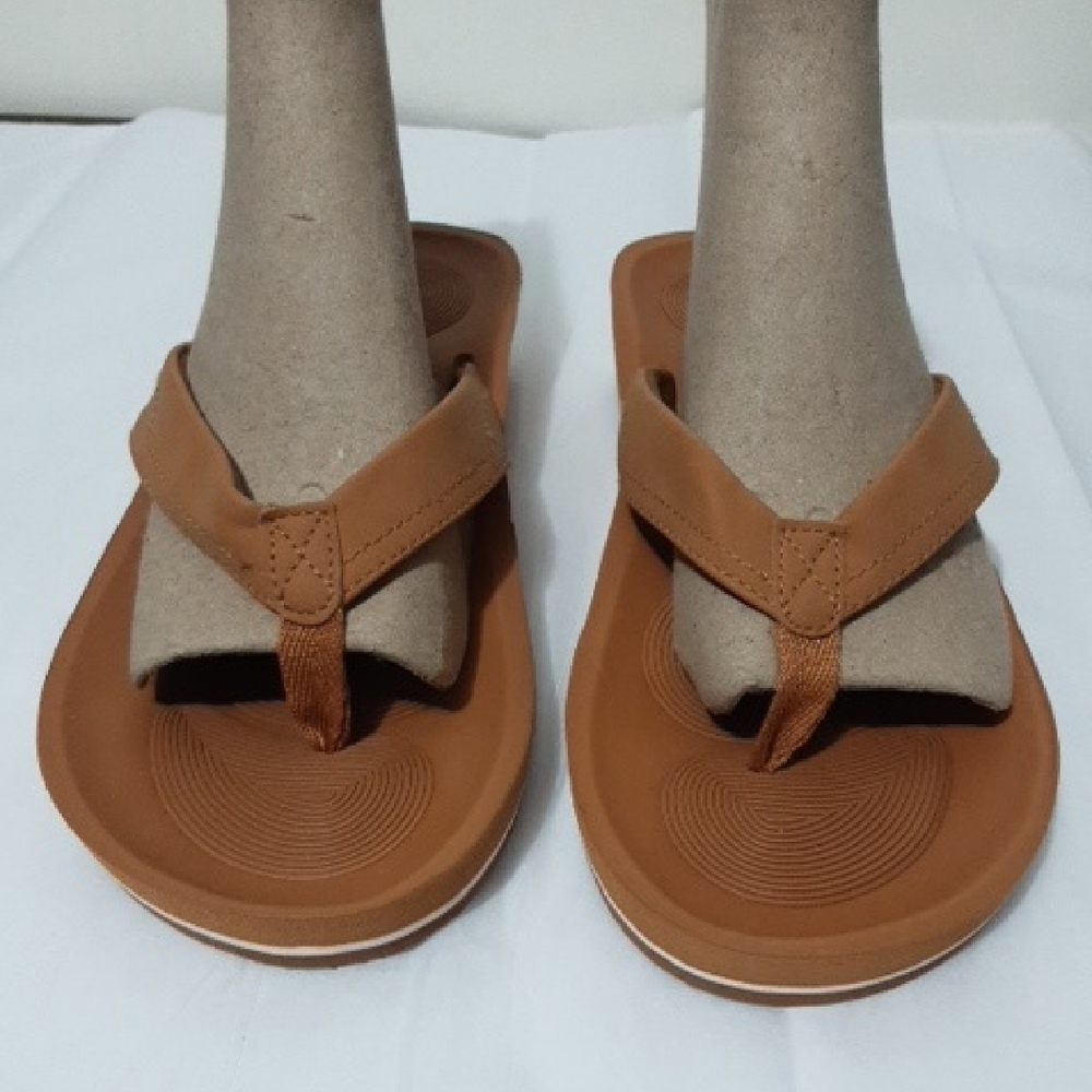 COFACE Women 8.5 Comfort Arch Support‎ Tan Flip Flop/Sandals